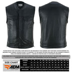 Handmade Cowhide Leather Motorcycle Vest: Diamond Quilted Biker Vest