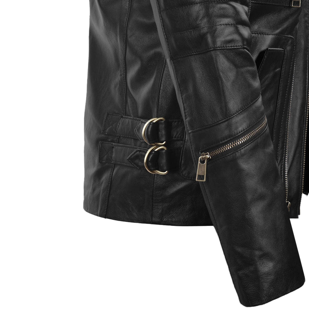 Cyberpunk Style Black Leather Moto Jackets Men's Biker Coat Steampunk Tactical Jacket Motorcycle Coat