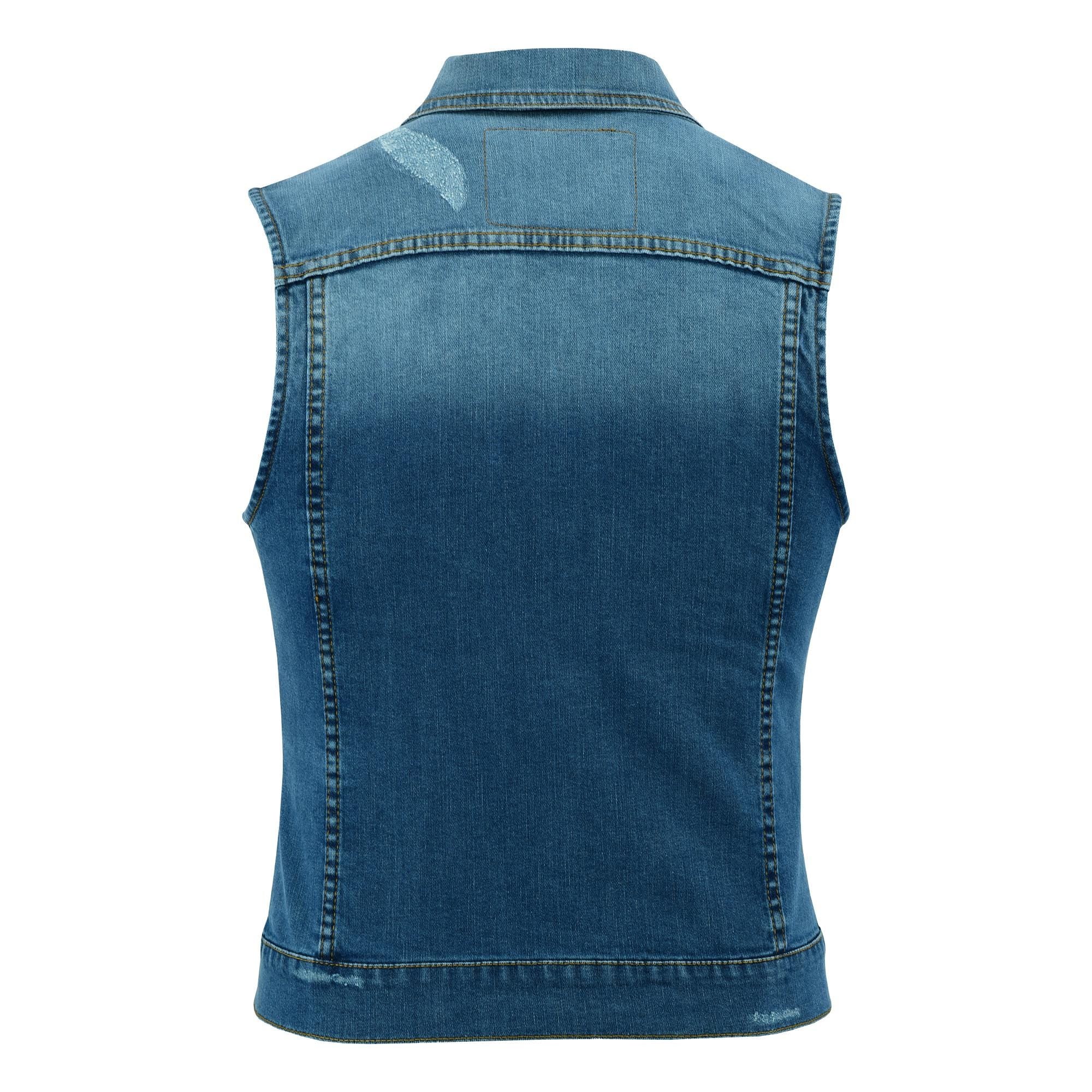 Vintage Denim Vest Mens Blue Jean Biker Cutoff Sleeveless Jacket Western Festival Outfit Trucker