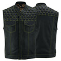 Handmade Cowhide Leather Motorcycle Vest: SOA Biker Style, Concealed Carry