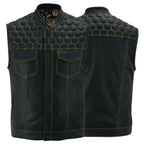 Handmade Cowhide Leather Motorcycle Vest: SOA Biker Style, Concealed Carry
