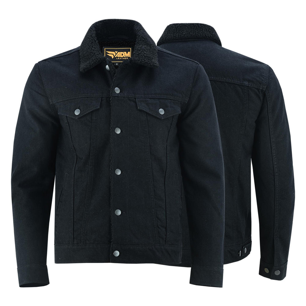 Heavyweight Denim Jacket Men's Fur Lined Streetwear Coat | Vintage Winter Biker Style