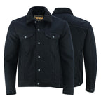 Heavyweight Denim Jacket Men's Fur Lined Streetwear Coat | Vintage Winter Biker Style