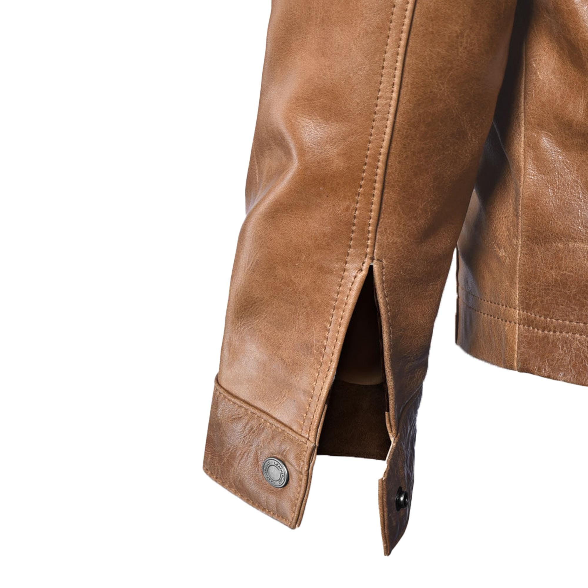 Racer Motorcycle Jacket Genuine Leather Casual Coat for Men Gift for Him Cognac Brown Outerwear