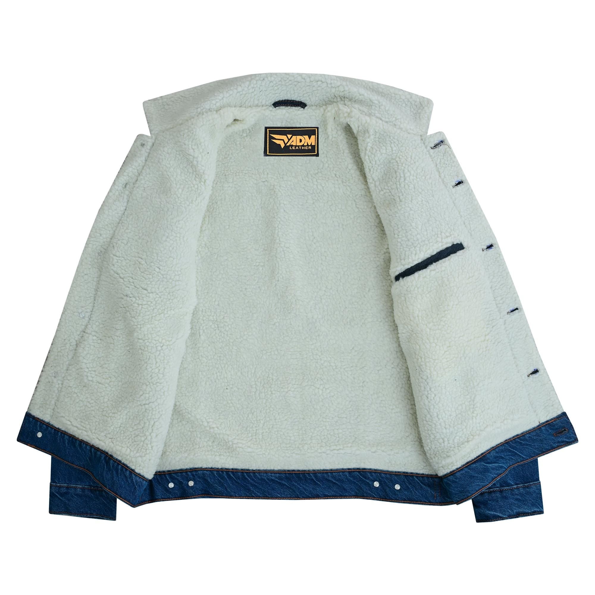 Streetwear Fur Sherpa Lined Jacket Vintage Denim Coat | Men's Classic Winter Jean Jacket