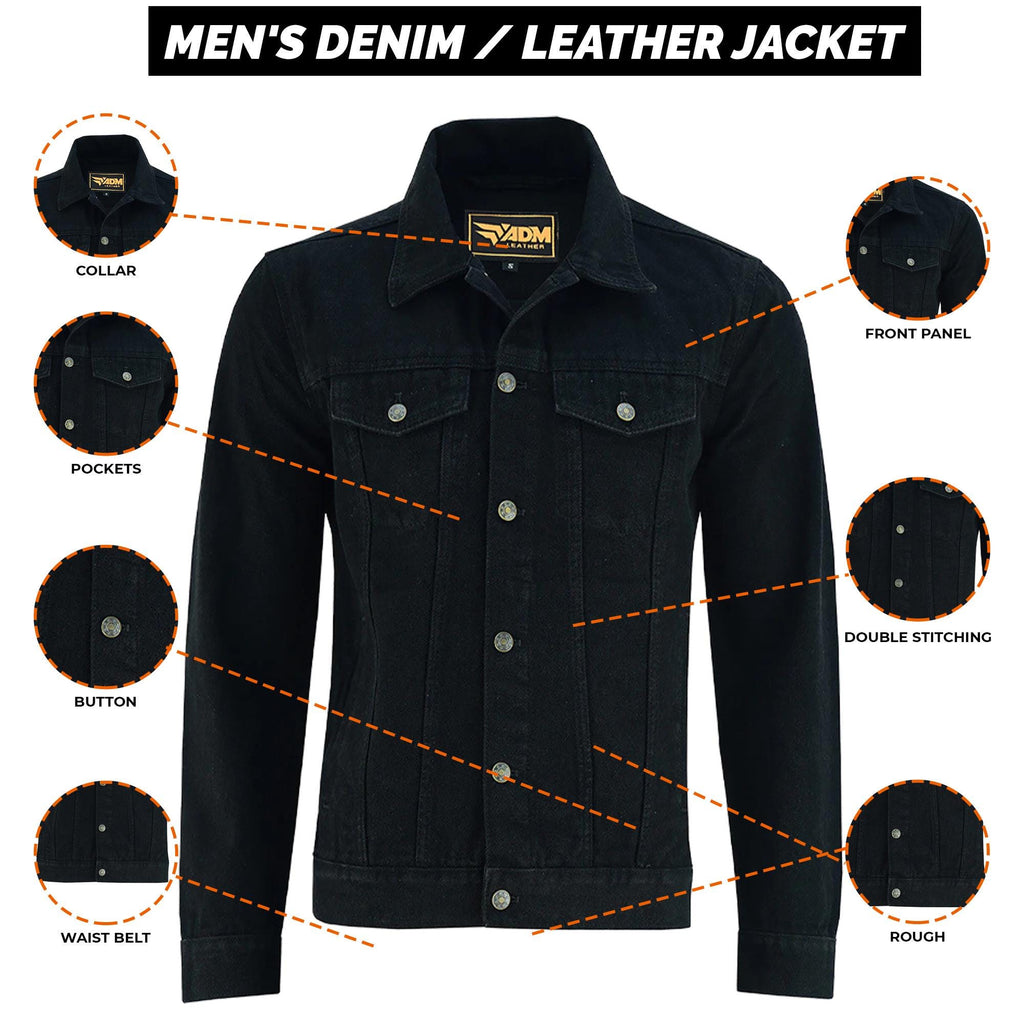 Men's Sherpa Lined Denim Jacket Classic Vintage Jean Coat | Warm Winter Streetwear