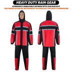 Waterproof Motorcycle Rain Suit: Lightweight Polyester Hooded Jacket & Trousers