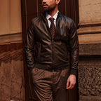Men’s Motorcycle Biker Leather Jacket Classic Moto Riding Real Leathers Office Work Wear Jacket For Men