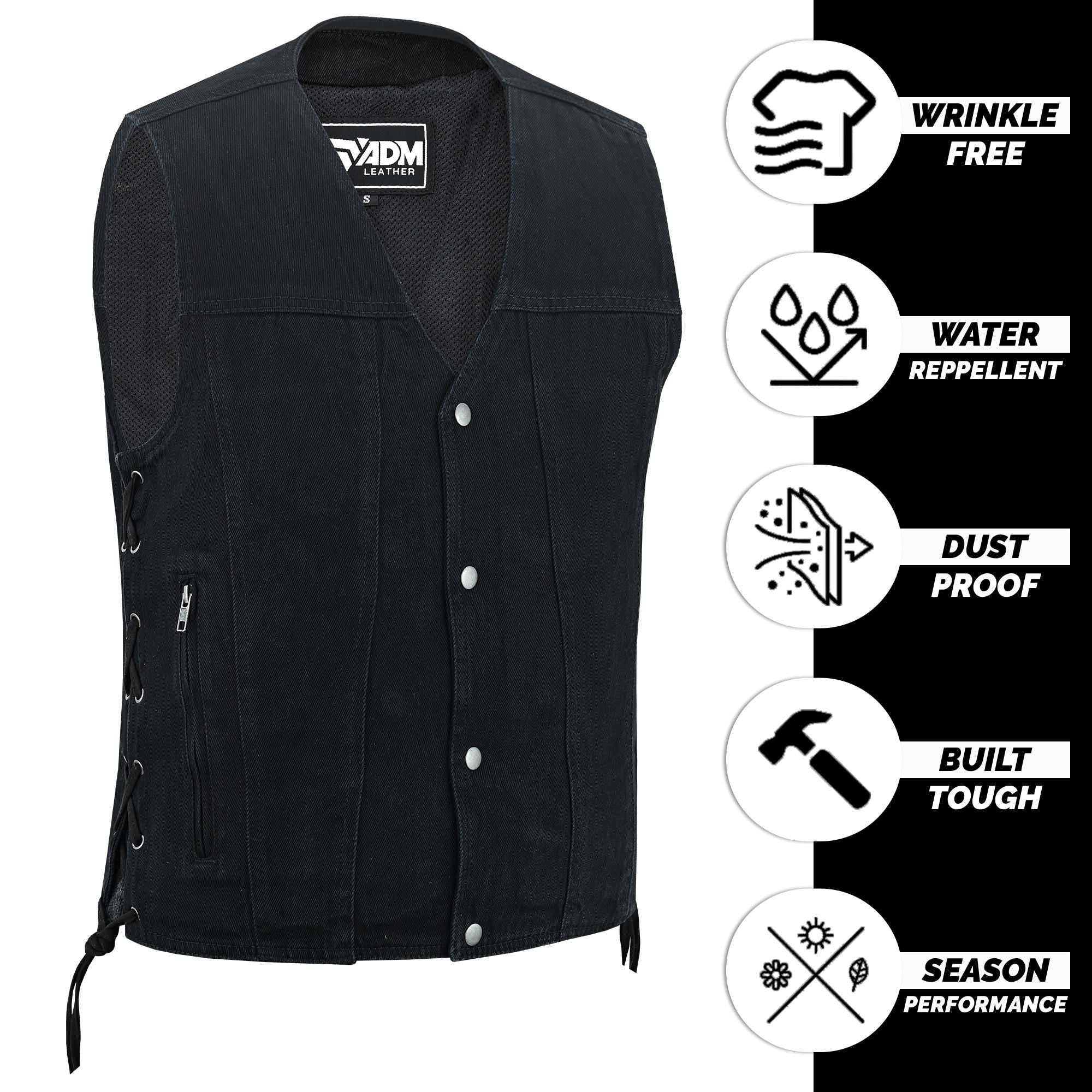 Retro Denim Vest Men Distressed Rocker Sleeveless Jean Jacket Rugged Streetwear Festival Top