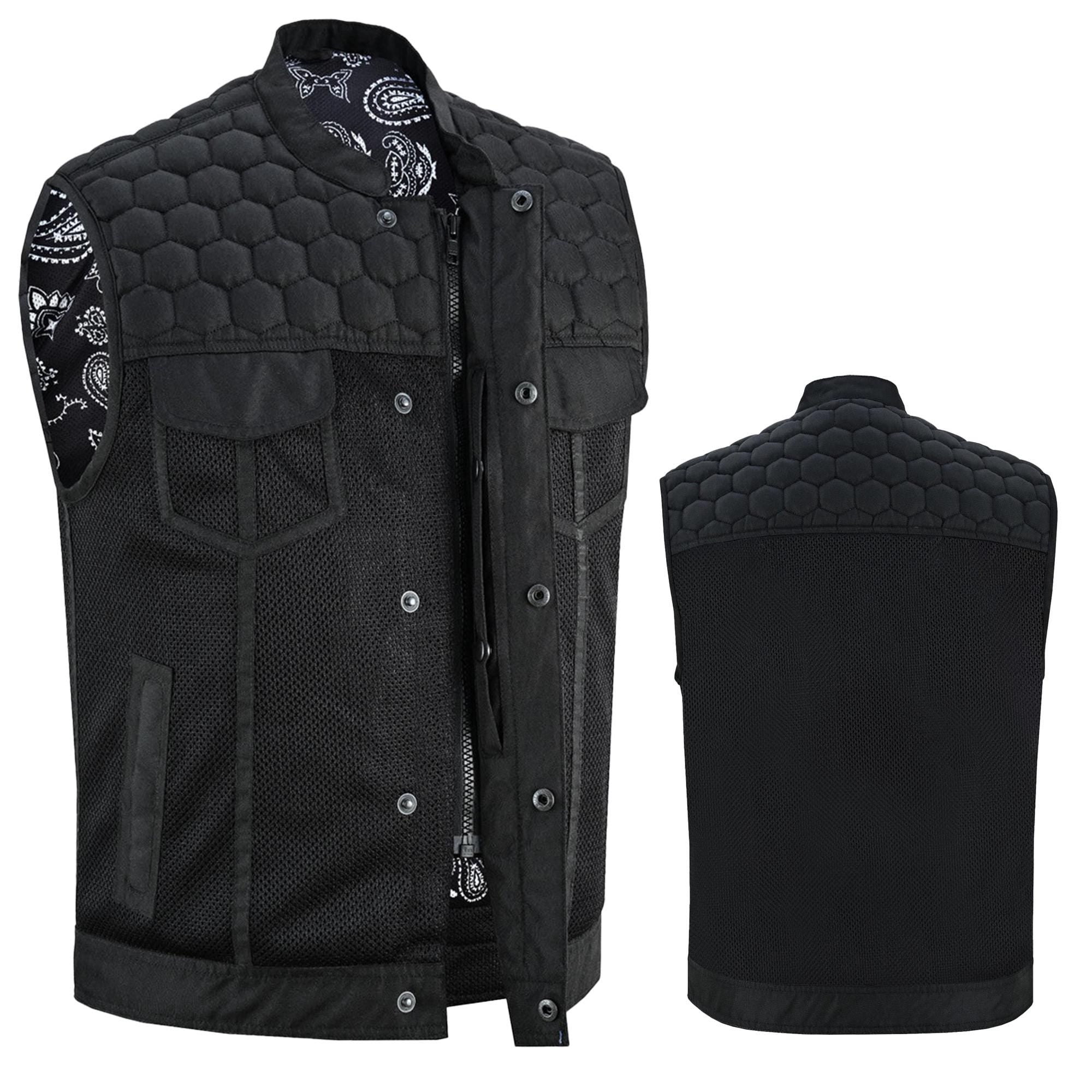 Men's Western Vest Heavy Duty Biker Style Denim Vest | Motorcycle Club Cutoff