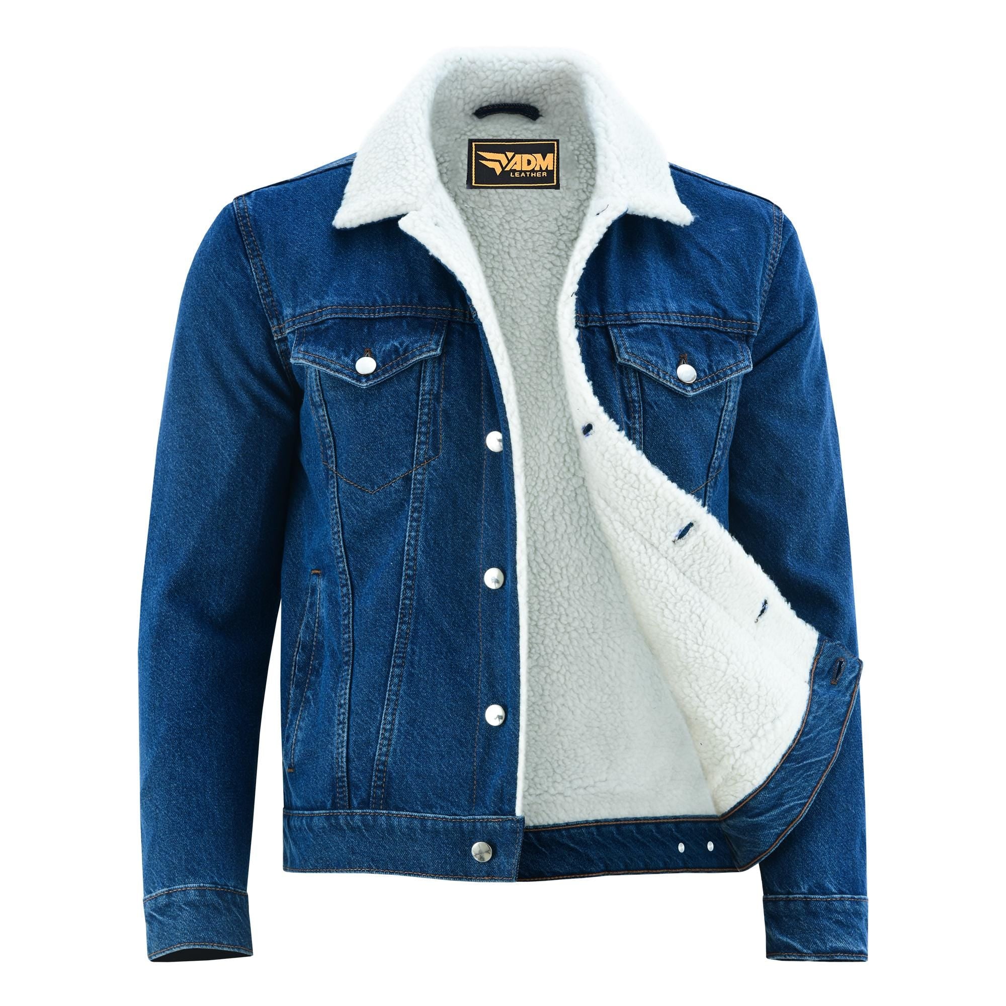 Streetwear Fur Sherpa Lined Jacket Vintage Denim Coat | Men's Classic Winter Jean Jacket