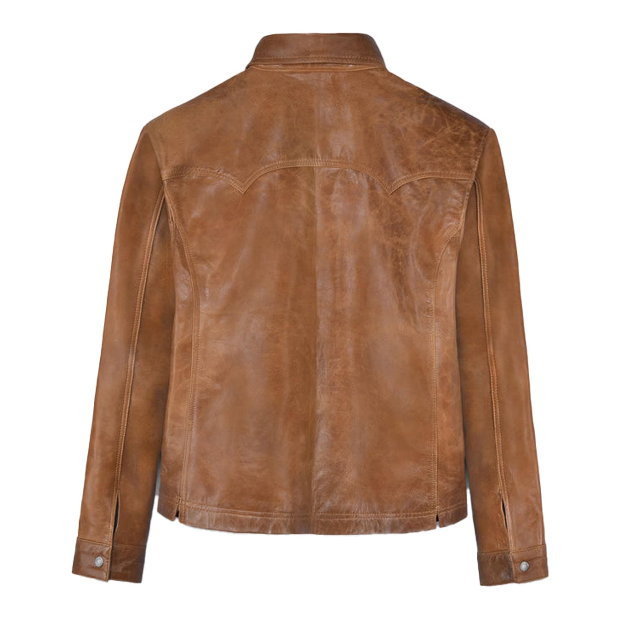 Racer Motorcycle Jacket Genuine Leather Casual Coat for Men Gift for Him Cognac Brown Outerwear