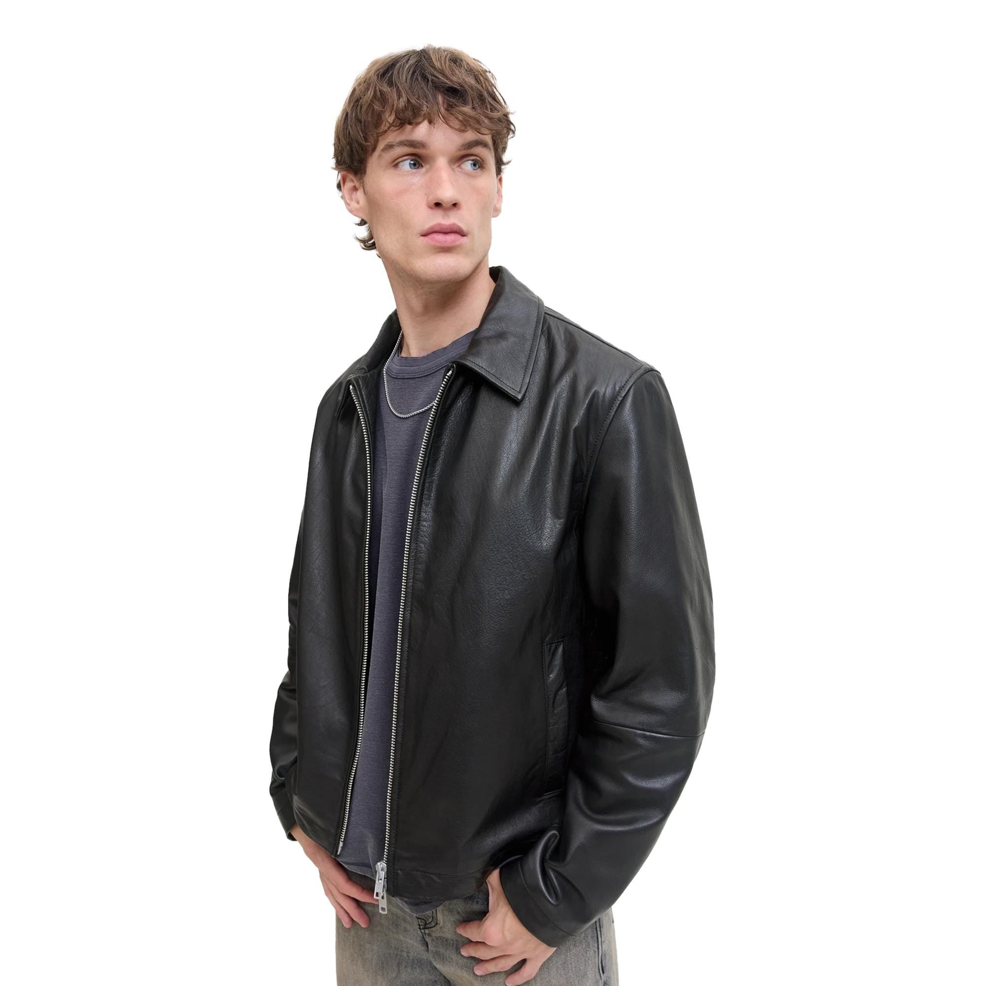 Classic Black Leather Jacket Men Streetwear Fashion Biker Style Jackets For Men