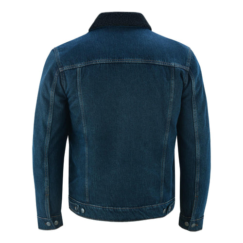 Black Denim Fur Lined Coat Men's Streetwear Jean Jacket | Warm Winter Trucker Biker Jacket