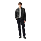 Classic Mens Moto Biker Leather Jacket Distressed Vintage Black Motorcycle Real Casual Leather Coat