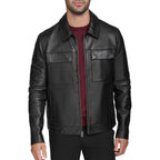 Mens Black Biker Leather Jacket Classic Motorcycle Riding Moto Jackets Western Style Coat