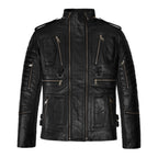 Cyberpunk Style Black Leather Moto Jackets Men's Biker Coat Steampunk Tactical Jacket Motorcycle Coat