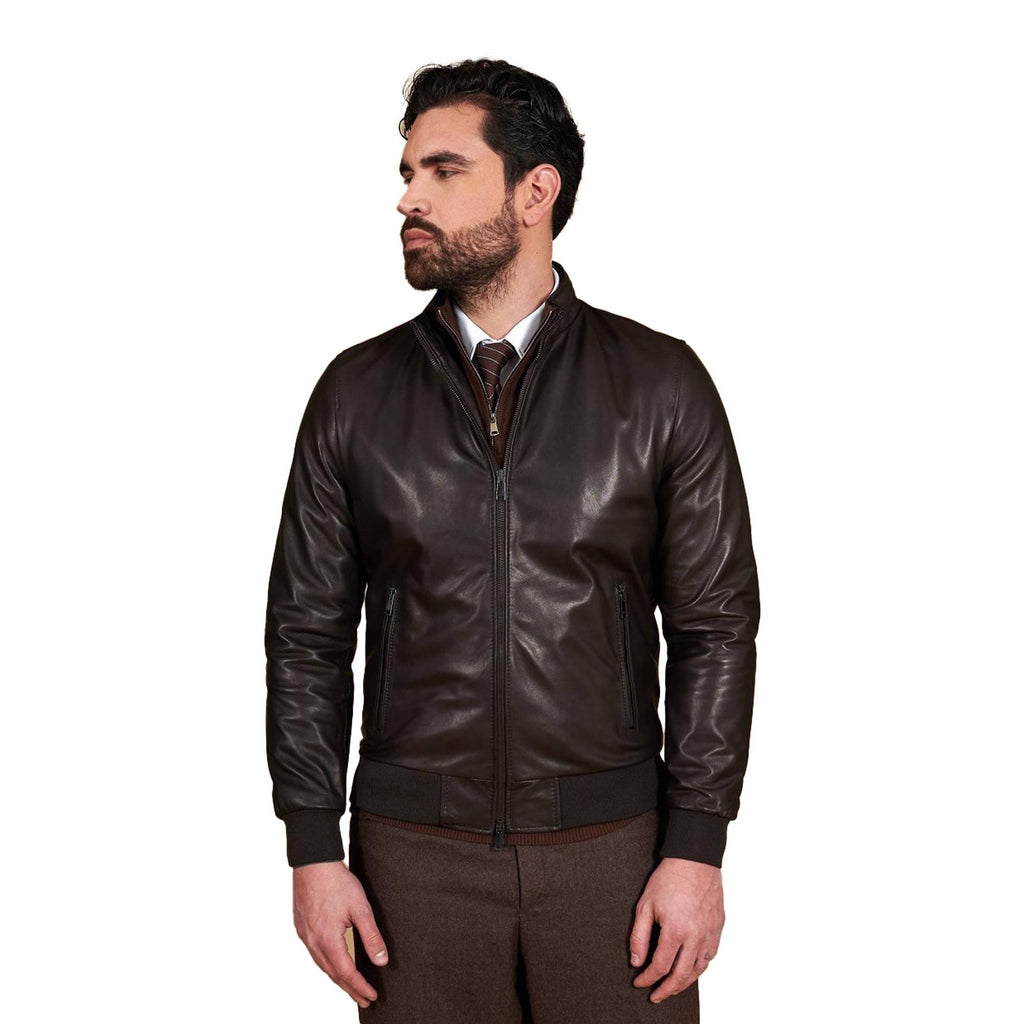 Men’s Motorcycle Biker Leather Jacket Classic Moto Riding Real Leathers Office Work Wear Jacket For Men