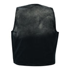 Black Denim Vest Mens Biker Motorcycle Jean Sleeveless Jacket Studded Punk Streetwear Top