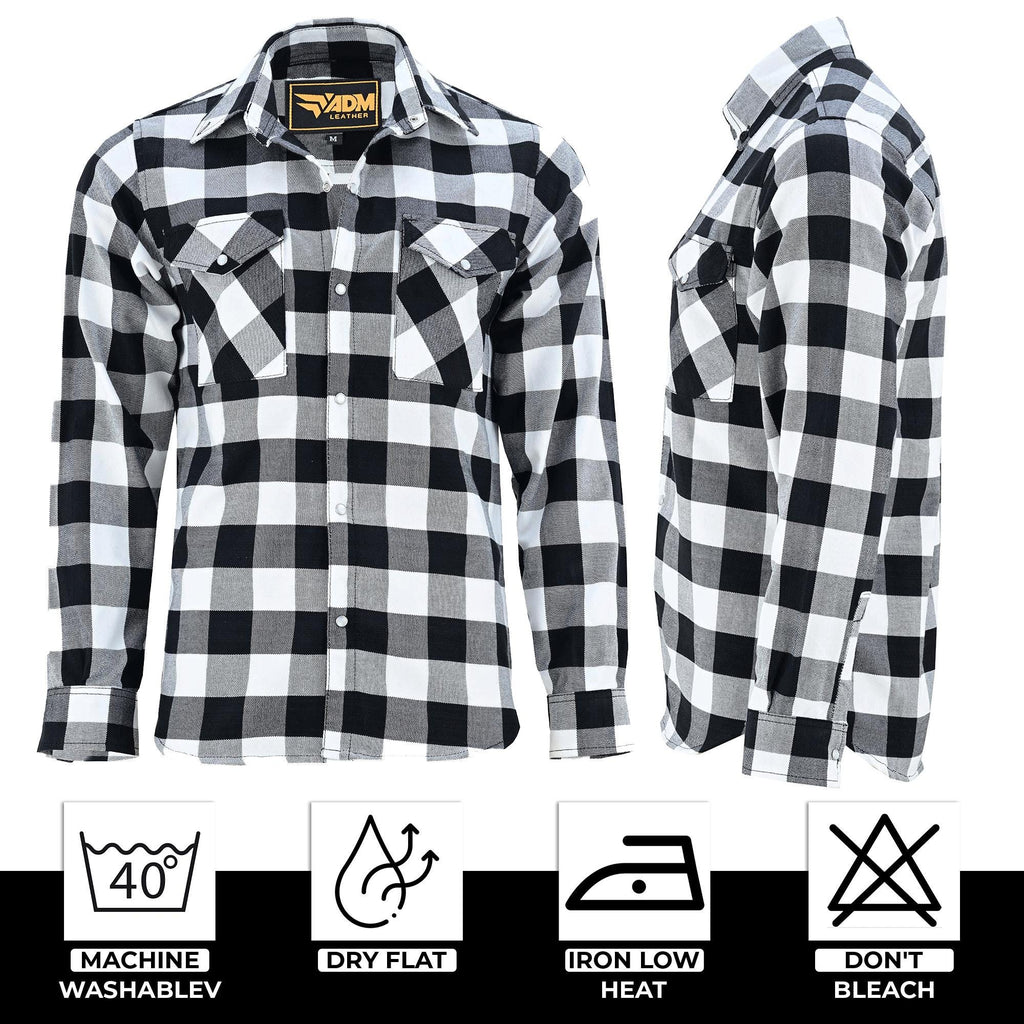 Men's Kevlar Flannel Shirt Armored Plaid Biker Riding Gear | CE-Approved Safety Jacket