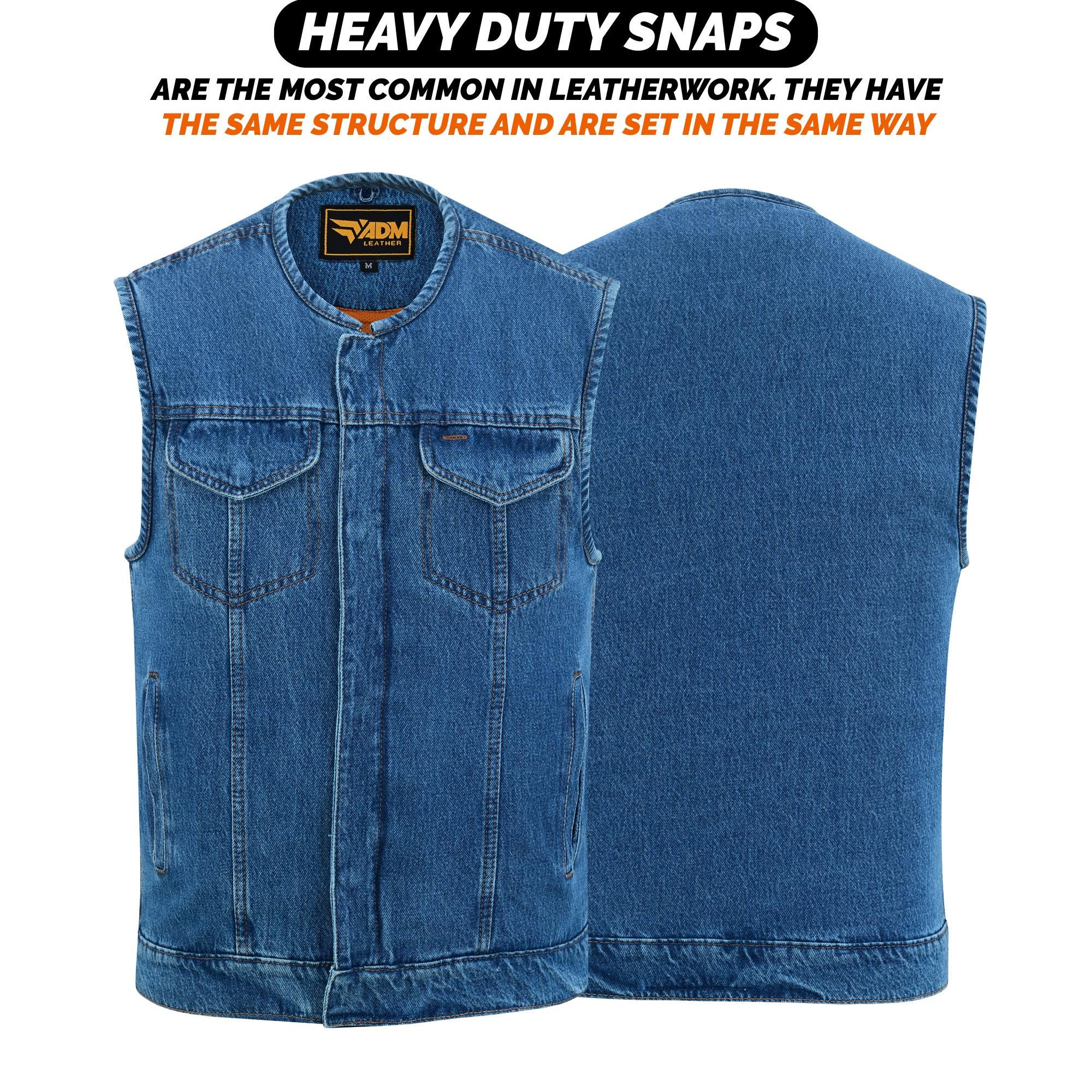 Vintage Biker Denim Vest Men's Heavyweight Cutoff Sleeveless Jean Jacket Trucker Punk Style