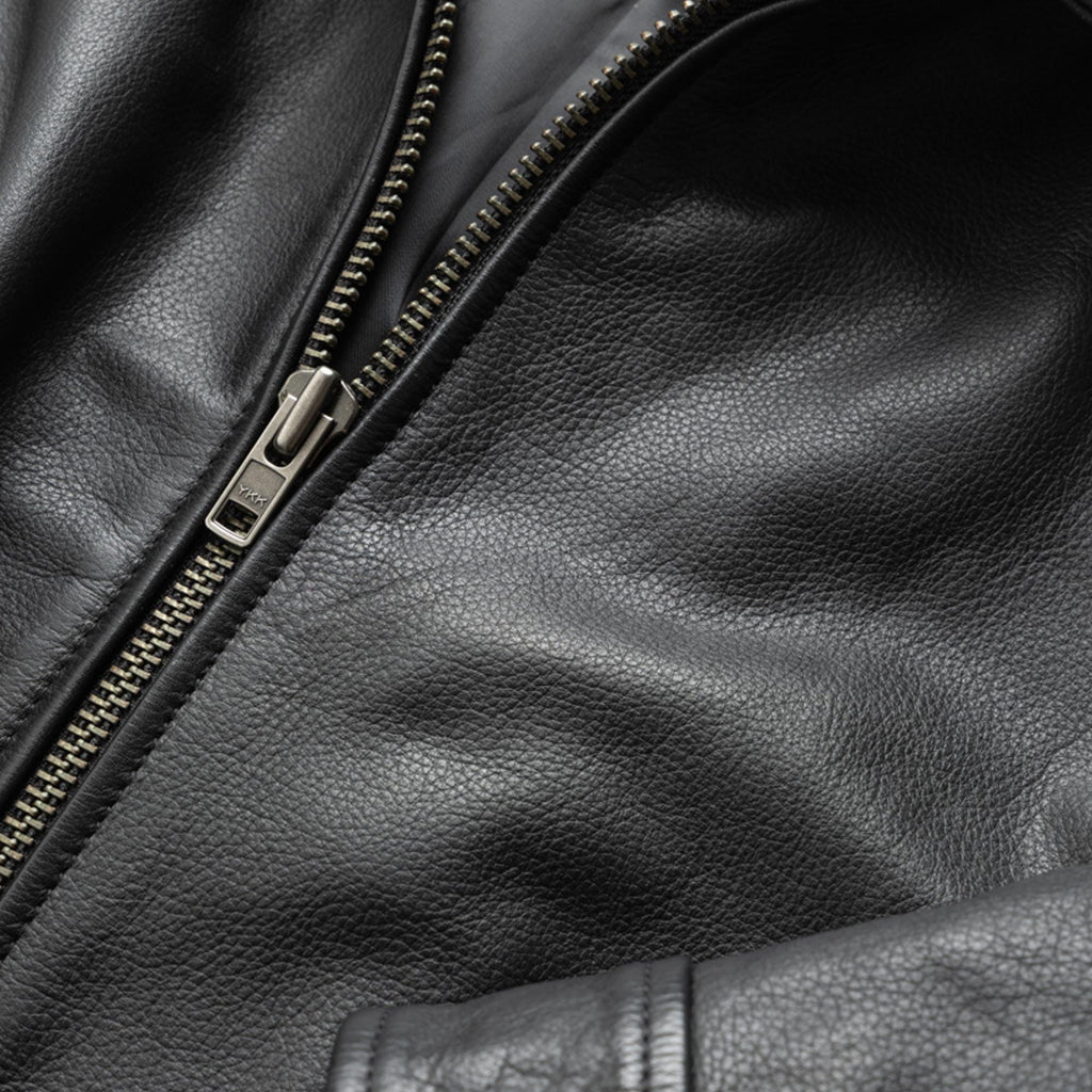 Classic Mens Moto Biker Leather Jacket Distressed Vintage Black Motorcycle Real Casual Leather Coat