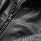 Classic Mens Moto Biker Leather Jacket Distressed Vintage Black Motorcycle Real Casual Leather Coat