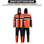 Waterproof Motorcycle Rain Suit: Lightweight Polyester Hooded Jacket & Trousers