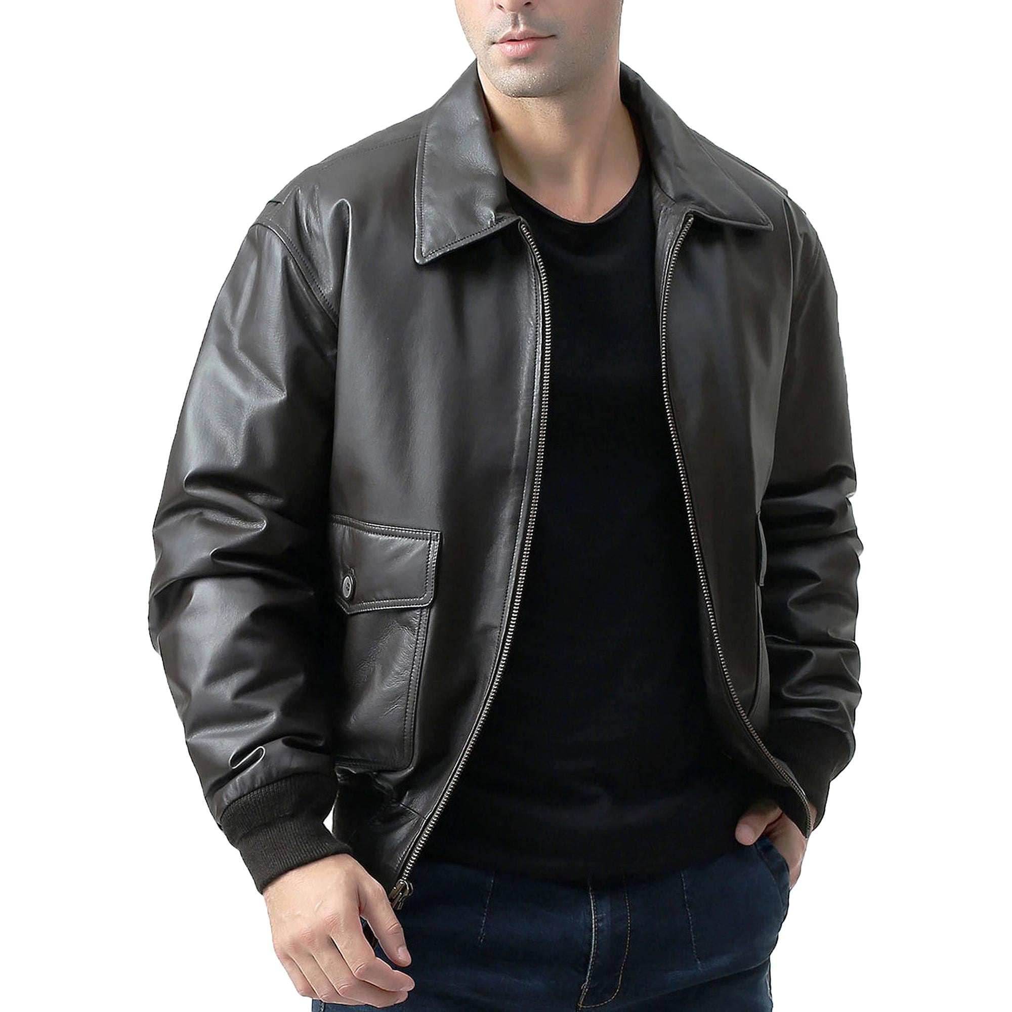 Classic Normad Black Leather Jacket Western Cowboy Biker Style Bomber Jackets For Men